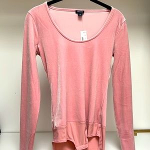 J crew velvet bodysuit pink xs